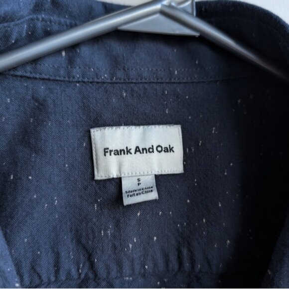 Frank and Oak Cotton Blue Speckled Button Down Shirt - Picture 4 of 4